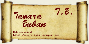 Tamara Buban vizit kartica